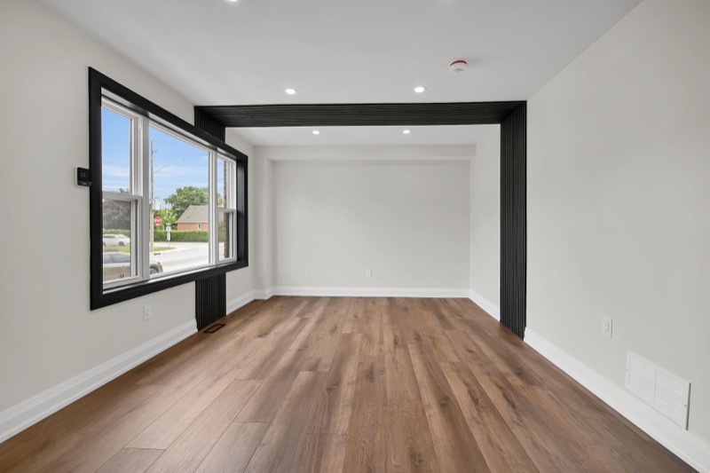 Wood flooring installation at 610 Queensdale, Hamilton